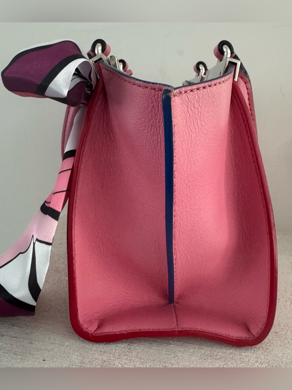 FENDI Petite 3Jours Pink Leather Satchel Crossbody COA - Picture 8 of 13